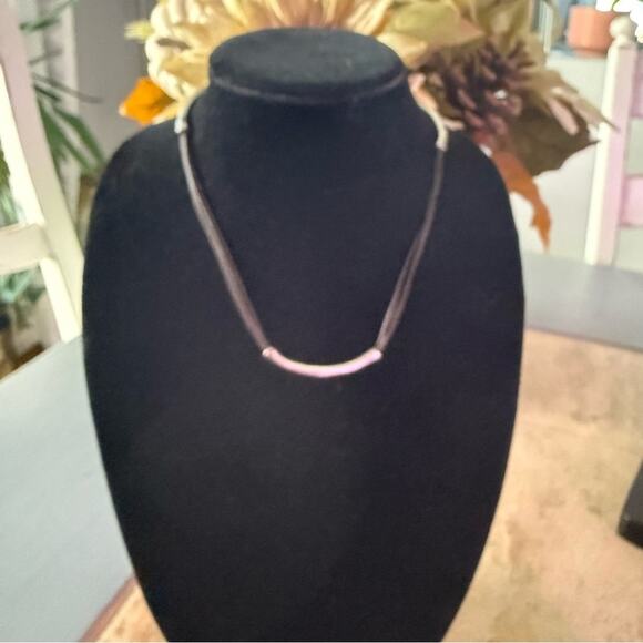 Uno de 50 Silver & Leather Wrap Bracelet or Necklace - Picture 1 of 10
